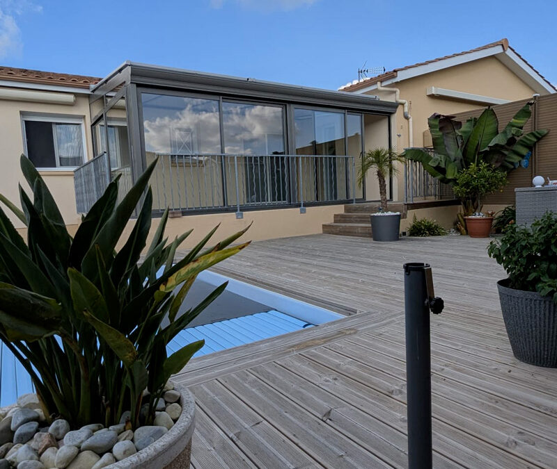 Véranda aluminium Schüco à Hagetmau